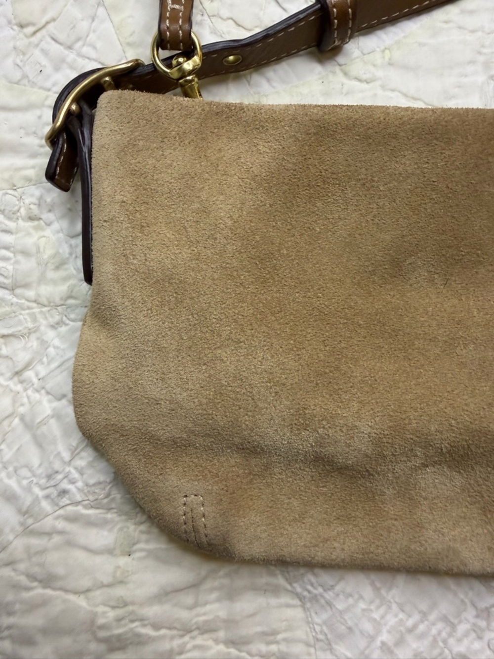 Vintage Coach Legacy Mini Tan Suede Shoulder Bag Handbag Y2K - Picture 16 of 16